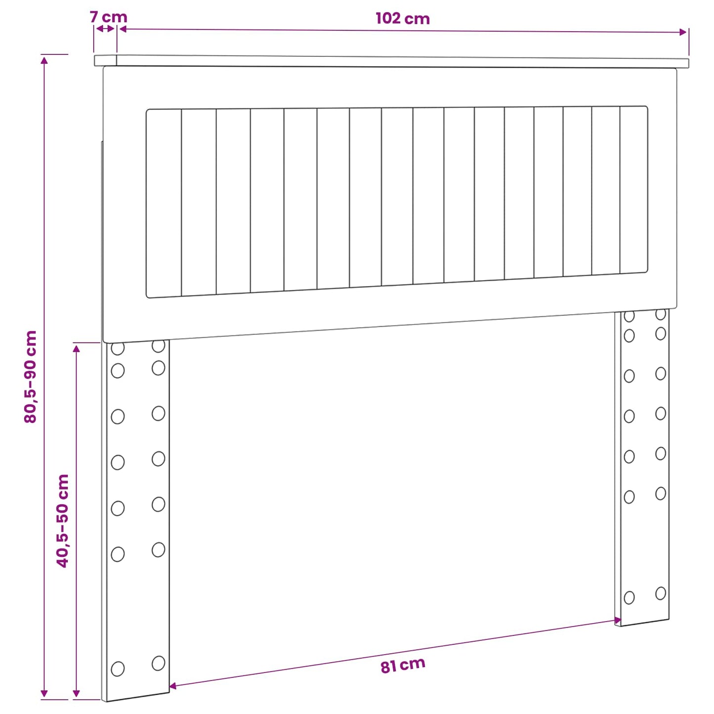 Headboard Grey Sonoma Engineered wood