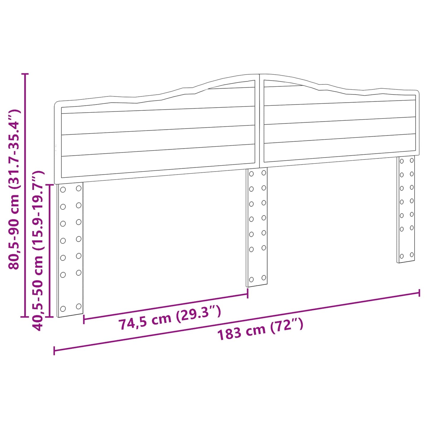 Headboard Black Oak Engineered wood