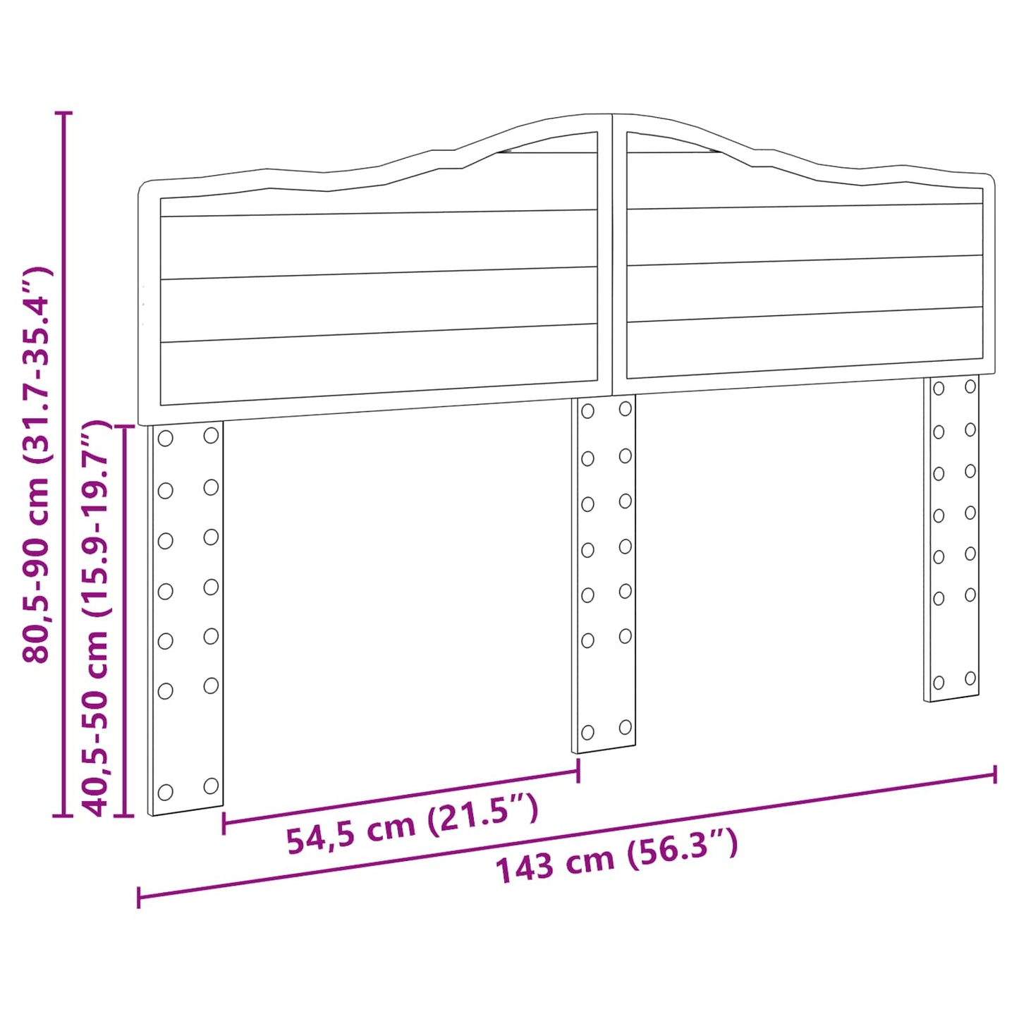 Headboard Brown Oak Engineered wood