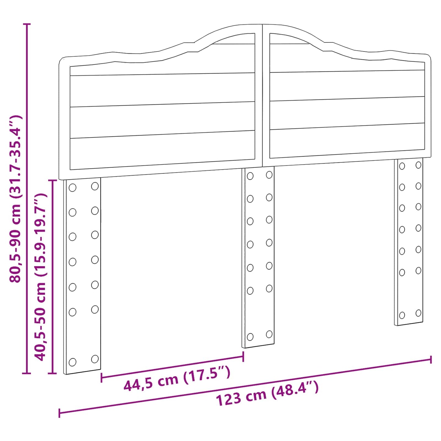 Headboard Gloss White Engineered wood