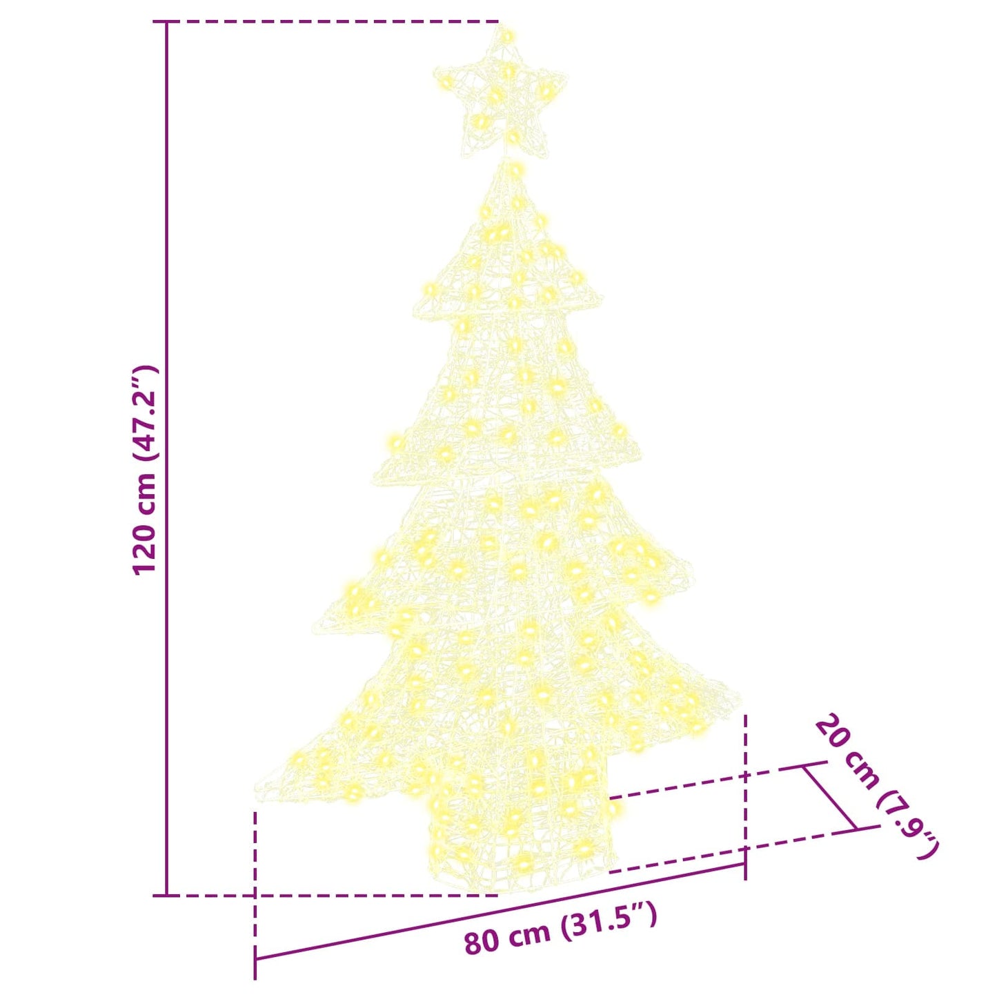 Christmas Tree 100 LEDs Warm white 120 cm Acrylic