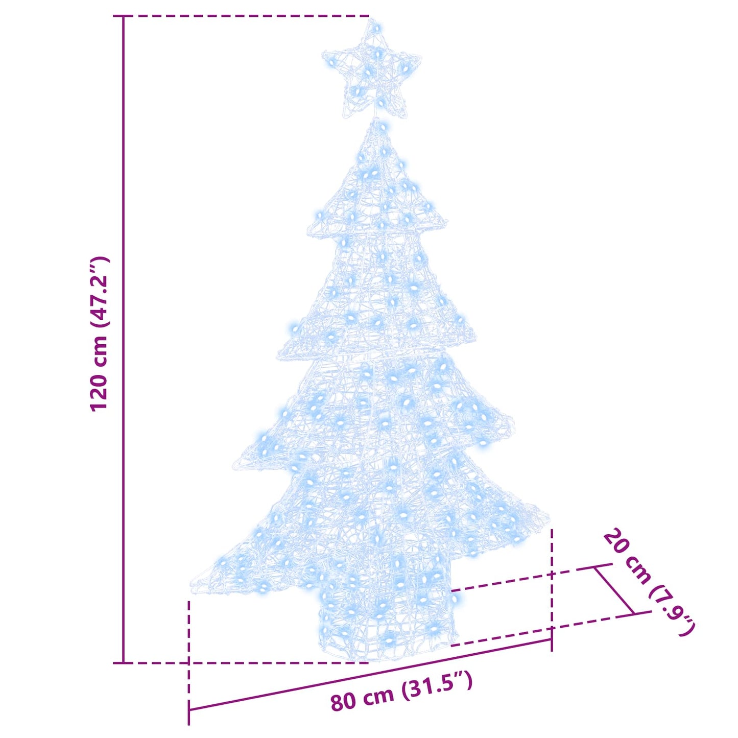 Christmas Tree 100 LEDs Cold white 120 cm Acrylic
