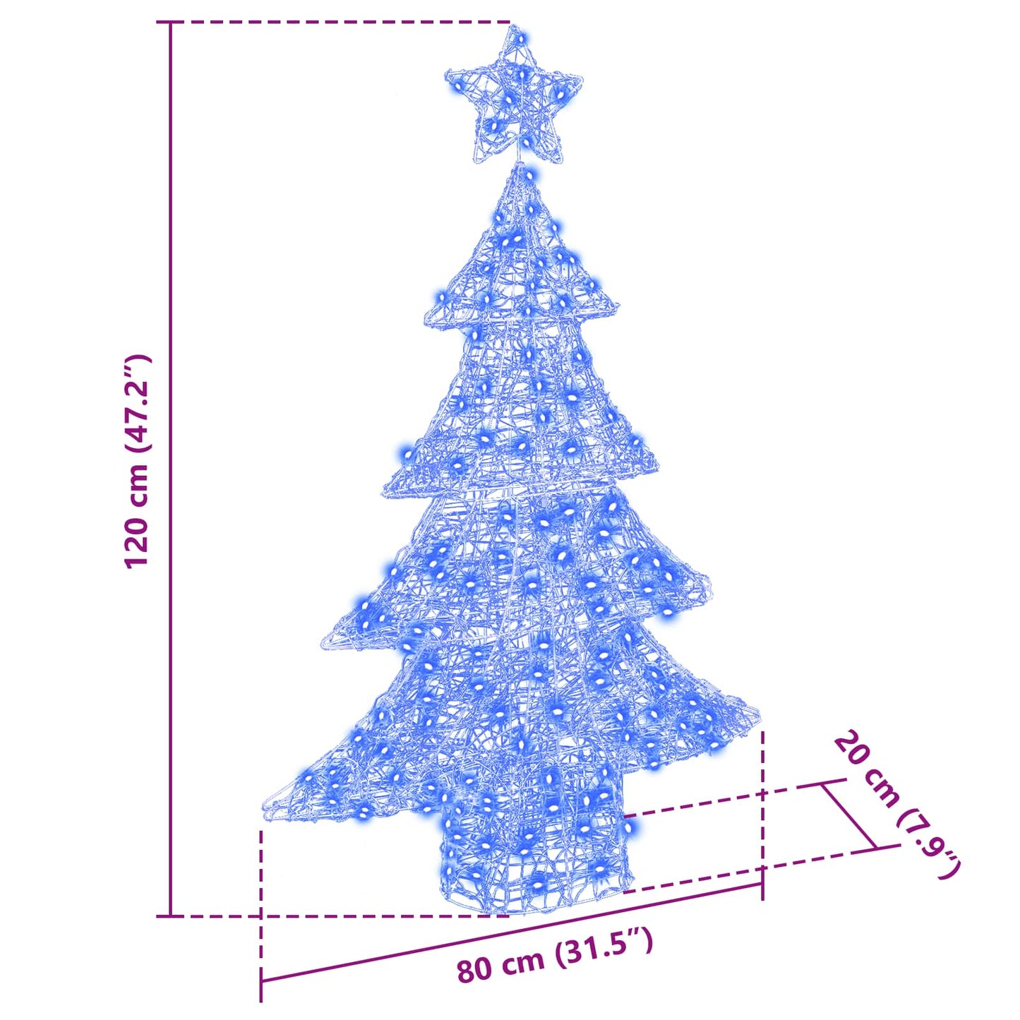 Christmas Tree 100 LEDs Blue 120 cm Acrylic