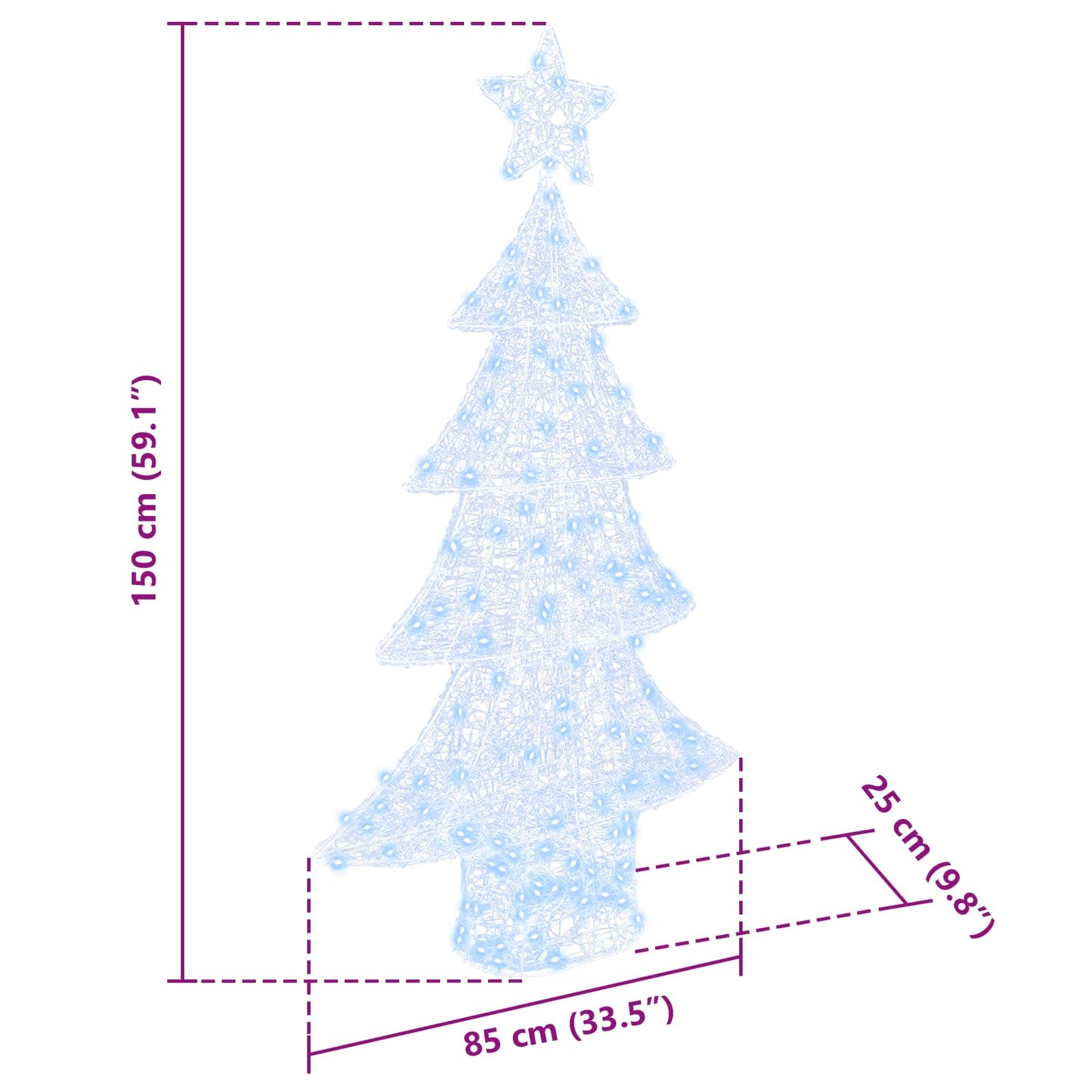 Christmas Tree 160 LEDs Cold white 150 cm Acrylic