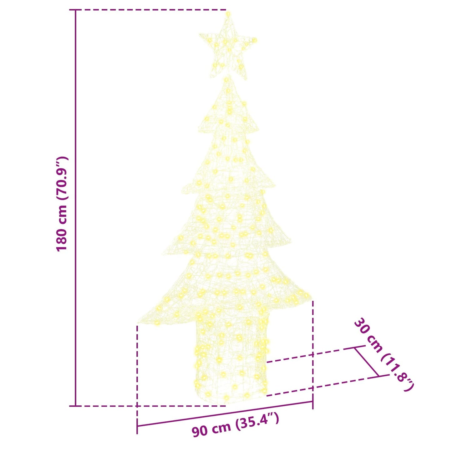 Christmas Tree 240 LEDs Warm white 150 cm Acrylic