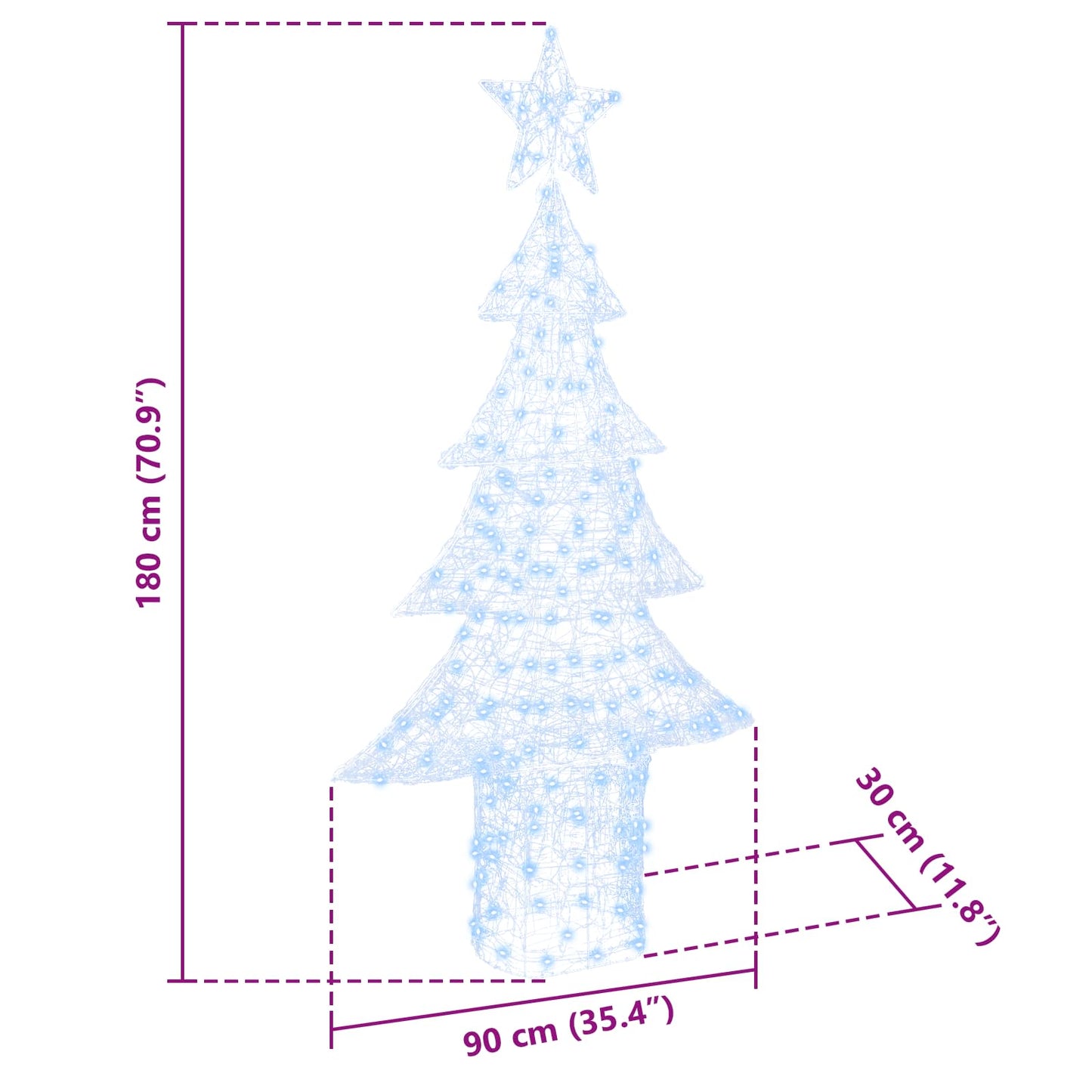 Christmas Tree 240 LEDs Cold white 180 cm Acrylic