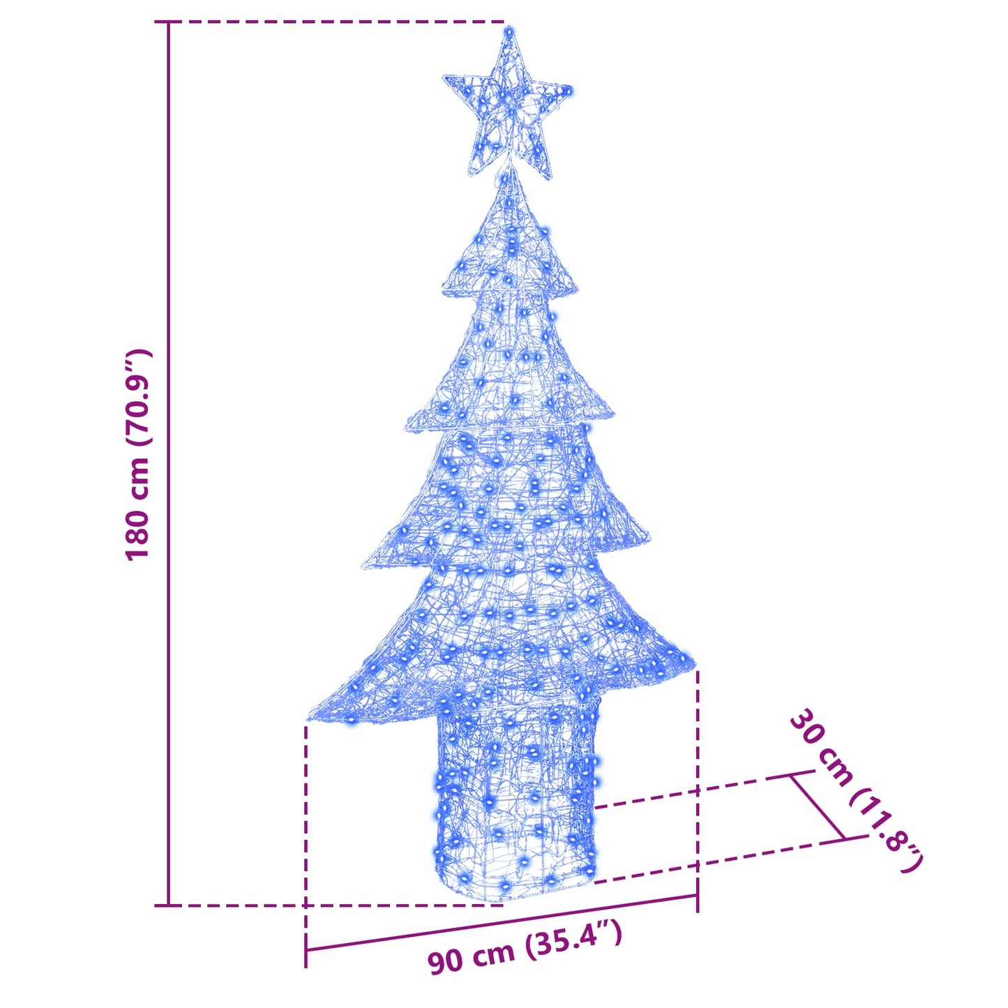 Christmas Tree 240 LEDs Blue 180 cm Acrylic