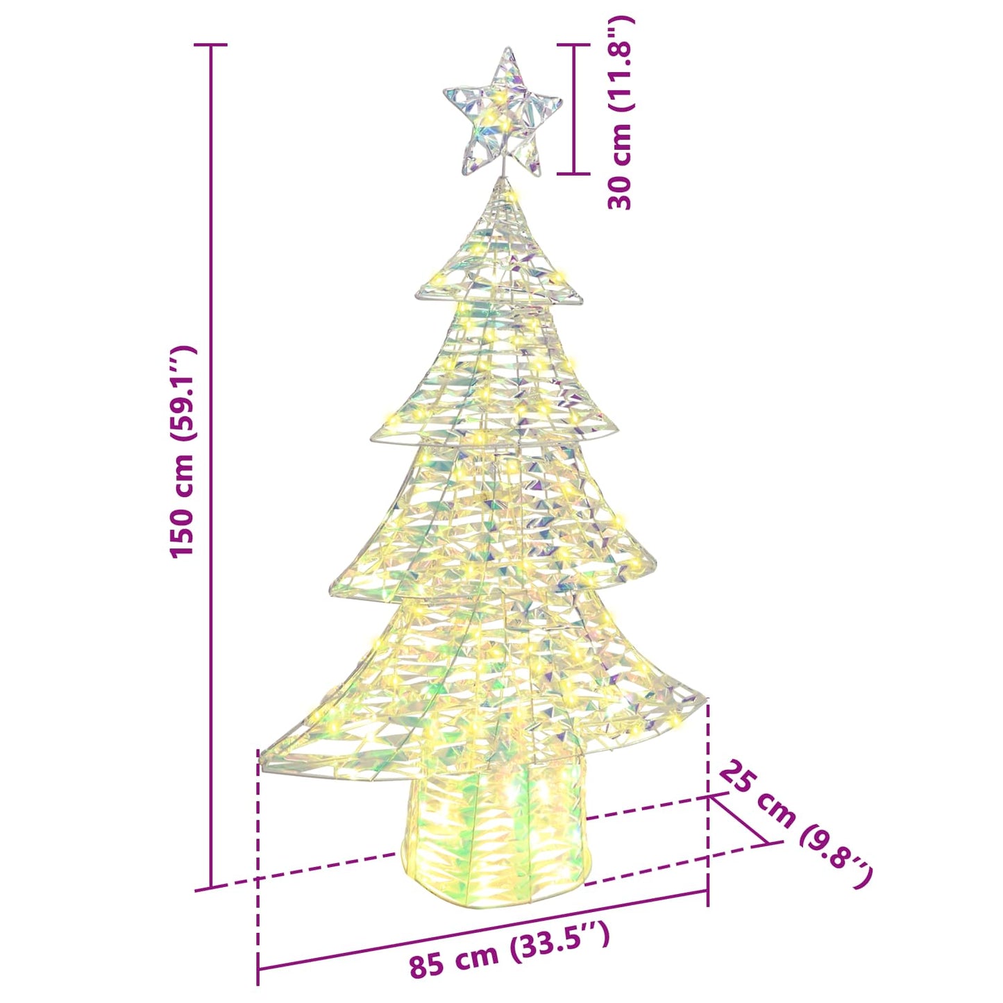 Christmas Tree 160 LEDs Warm white 150 cm PET