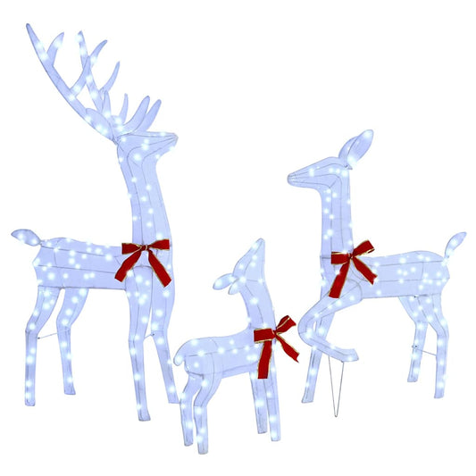 Reindeer Family 3 pcs Cold white 68 x 26 x 127 cm Fabric