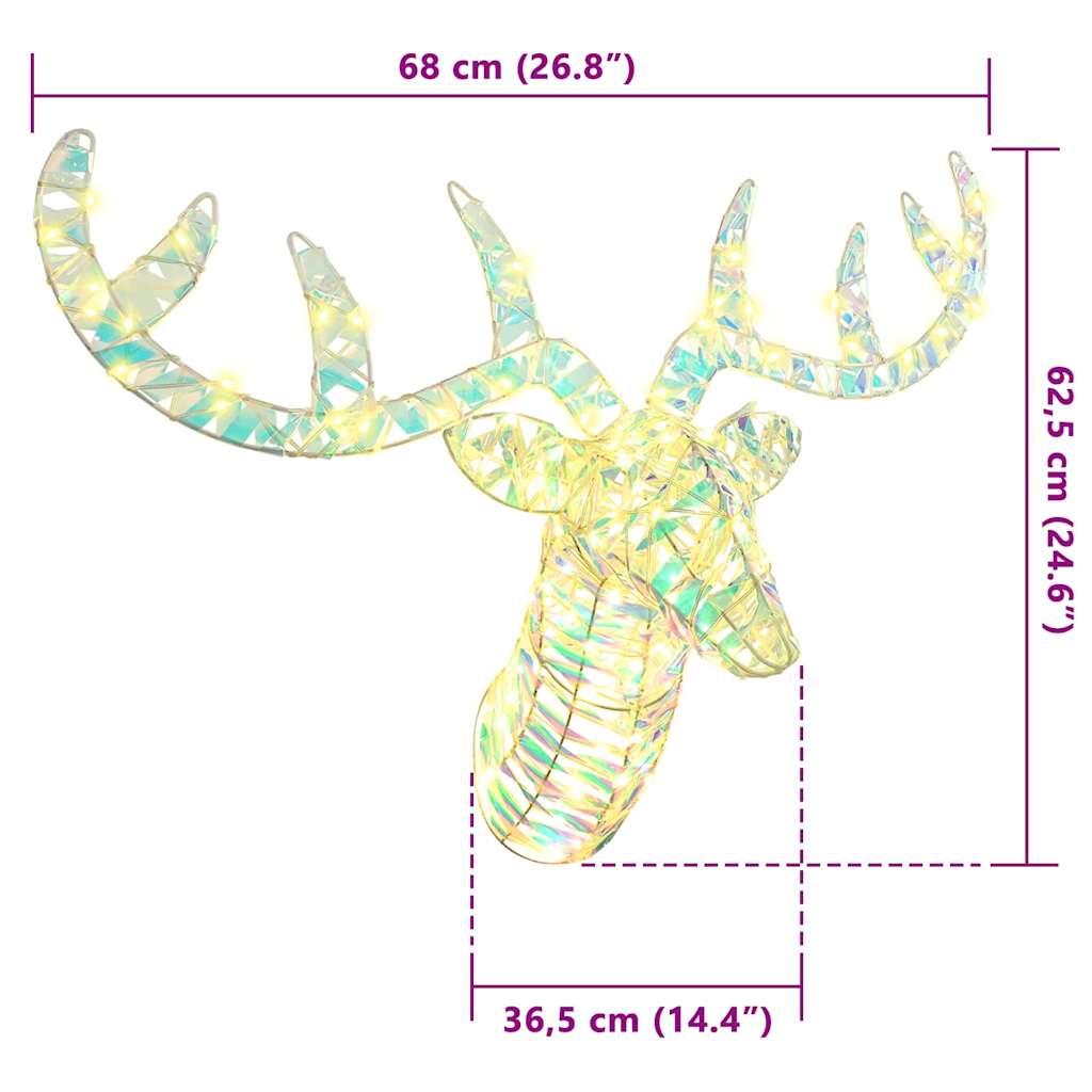 Reindeer Pull Sleigh 140 LEDs Warm white 68 x 36.5 x62.5 cm PET