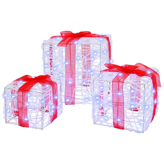 Gift Box 3 pcs 60 LEDs Cold white 20 x 20 x 20 cm Acrylic