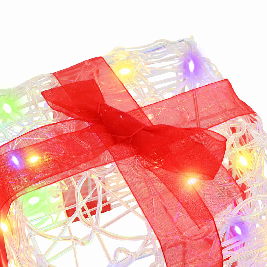 Gift Box with 60 LEDs 3 pcs Multicolour 20 x 20 x 20 cm Acrylic