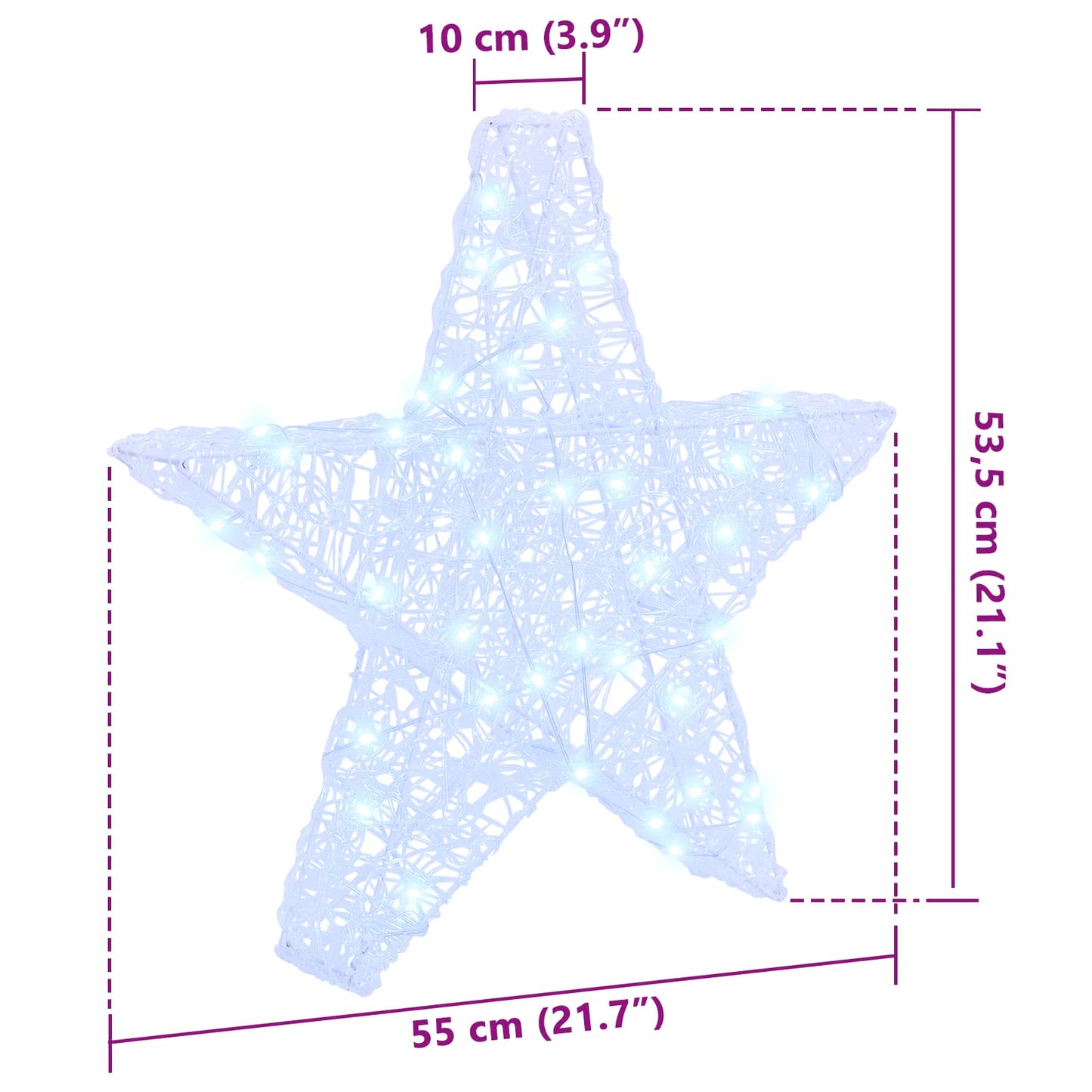 3D Star 50 LEDs Cold white 55 x 53.5 x 10 cm Acrylic