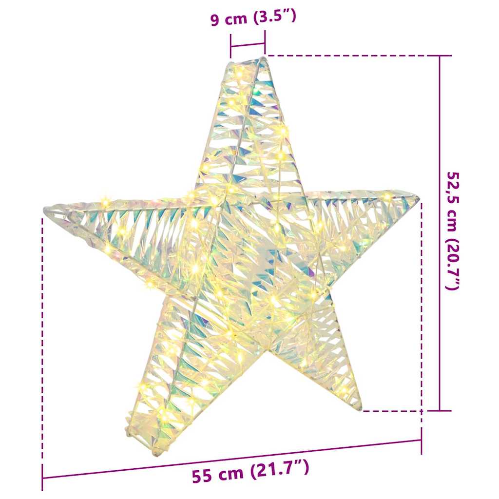 3D Star 50 LEDs Warm white 55 x 52.5 x 9 cm PET