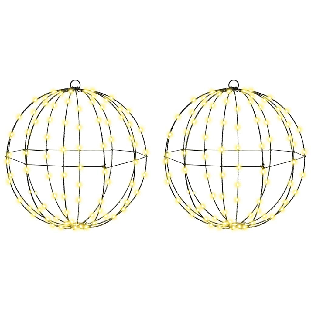 Ball with 192 LEDs 2 pcs Warm white 40 cm Metal