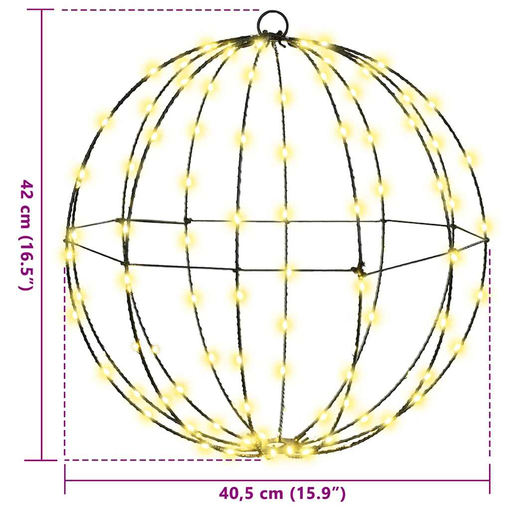 Ball with 192 LEDs 2 pcs Warm white 40 cm Metal