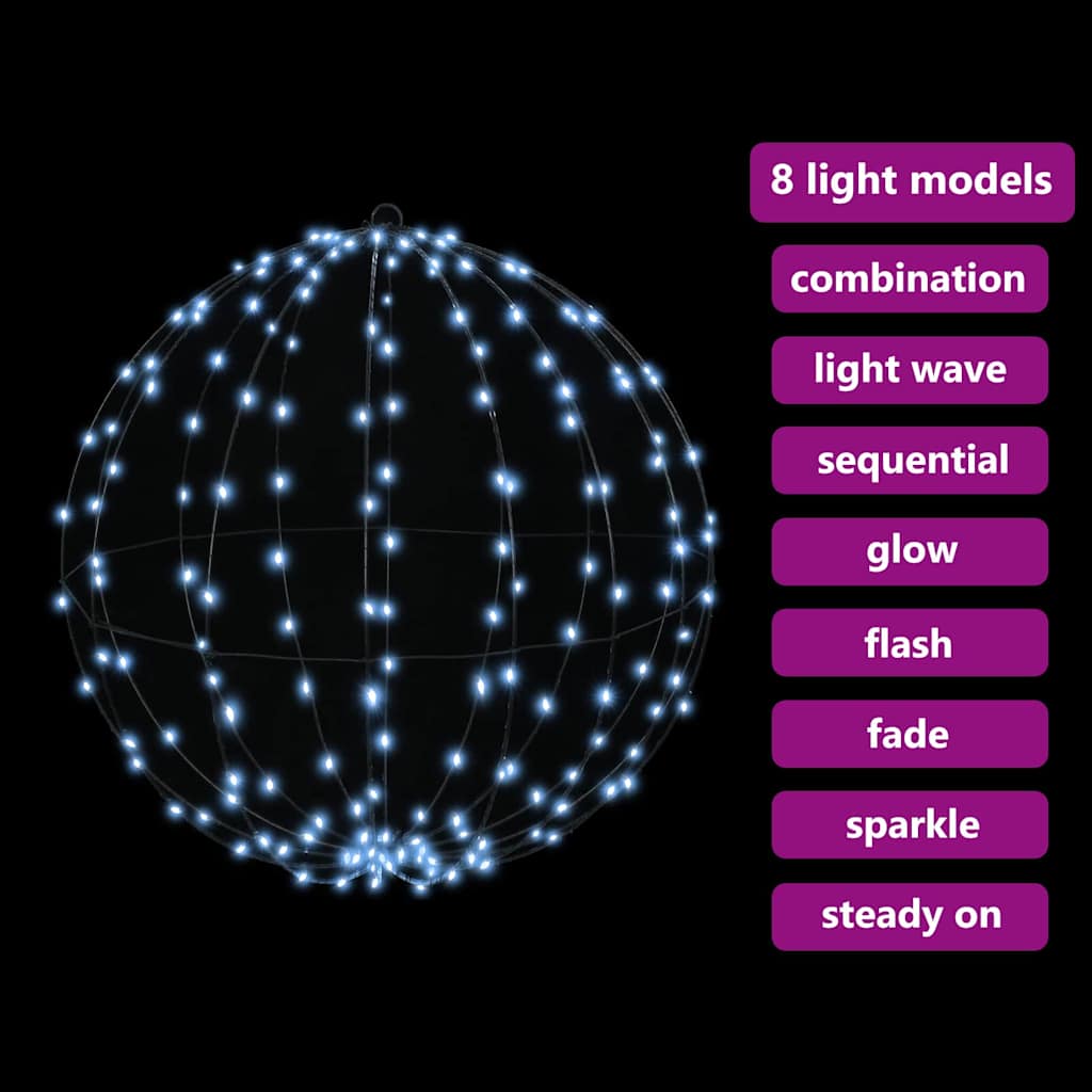 Ball with 192 LEDs Cold white 60 cm Metal