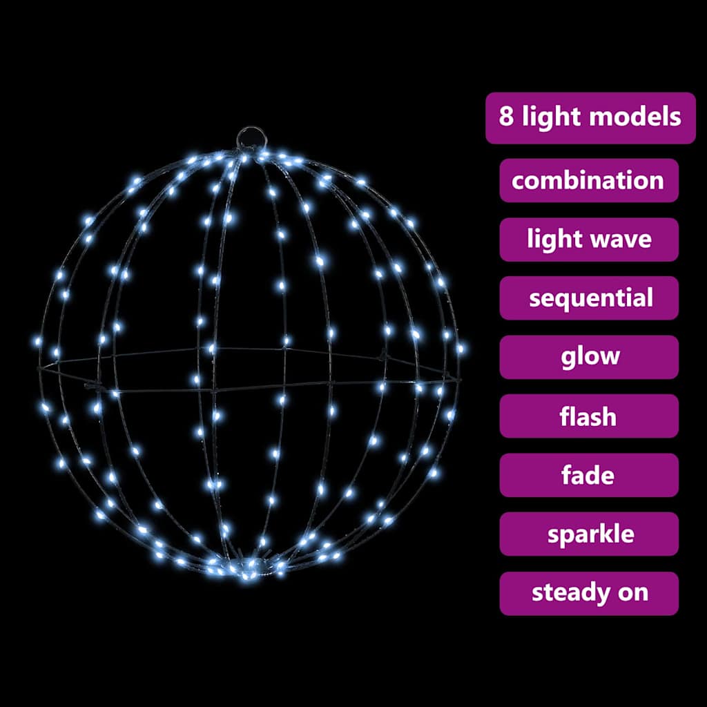 Ball with 320 LEDs 2 pcs Cold white 50 cm Metal