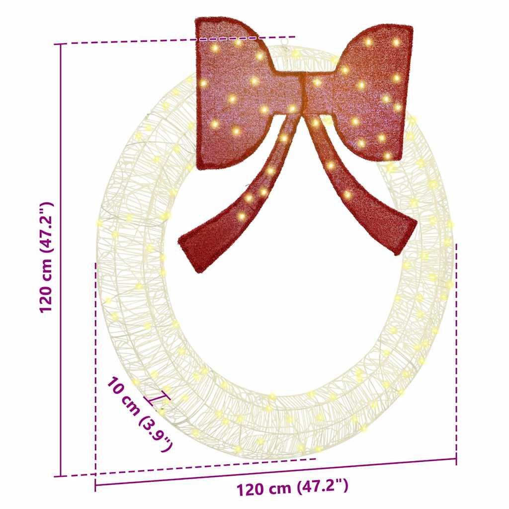 Wreath 150 LEDs Warm white 120 cm Acrylic