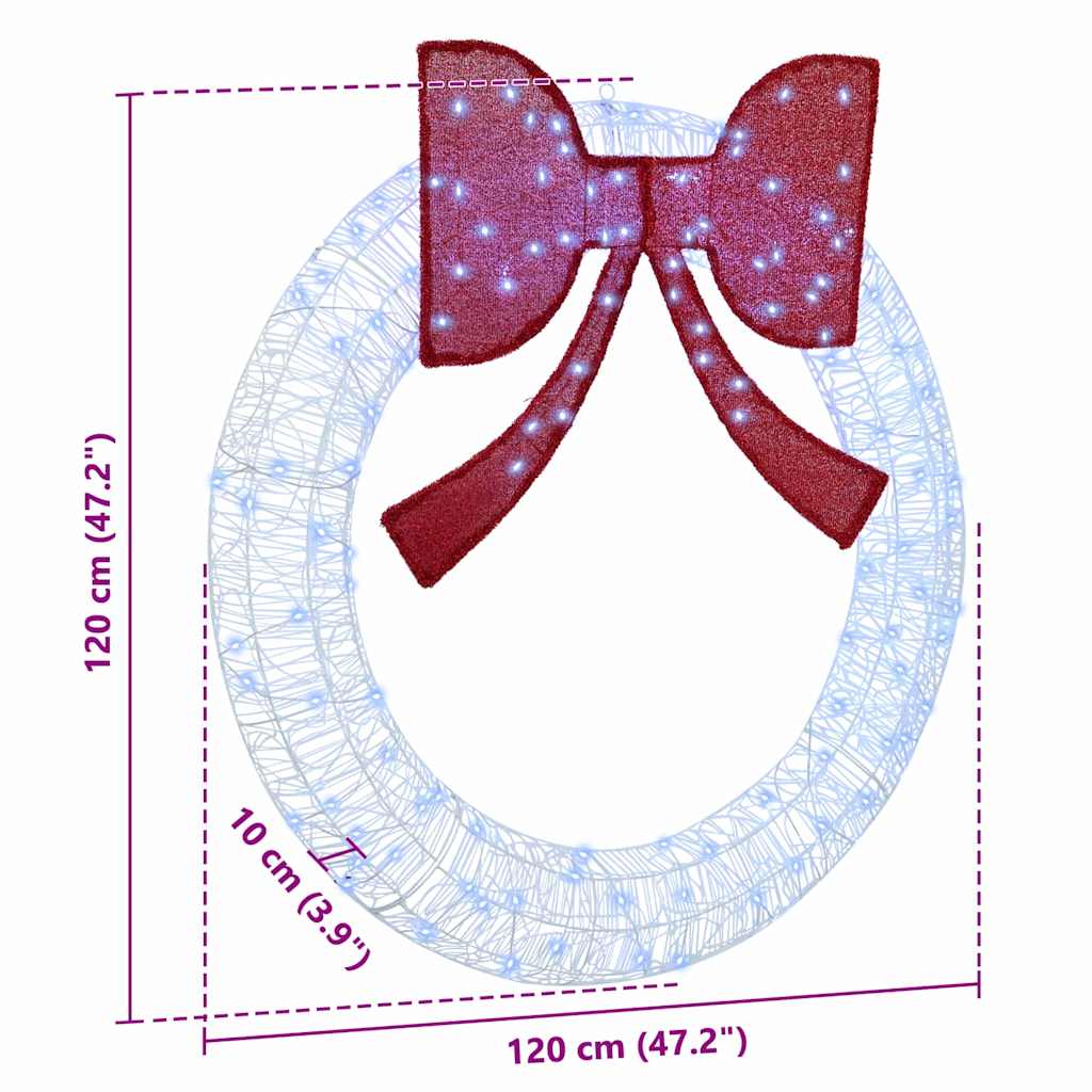 Wreath 150 LEDs Cold white 120 cm Acrylic