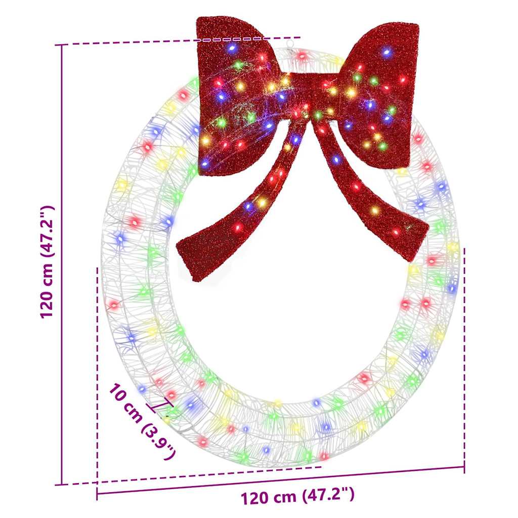 Wreath 150 LEDs Multicolour 120 cm Acrylic