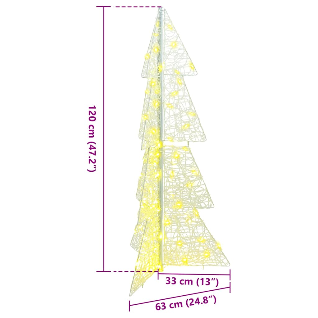Christmas Tree 100 LEDs Warm White 120 cm Acrylic