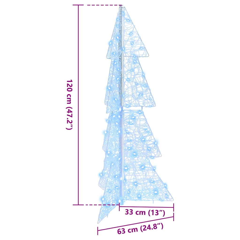Christmas Tree 100 LEDs Cold White 120 cm Acrylic