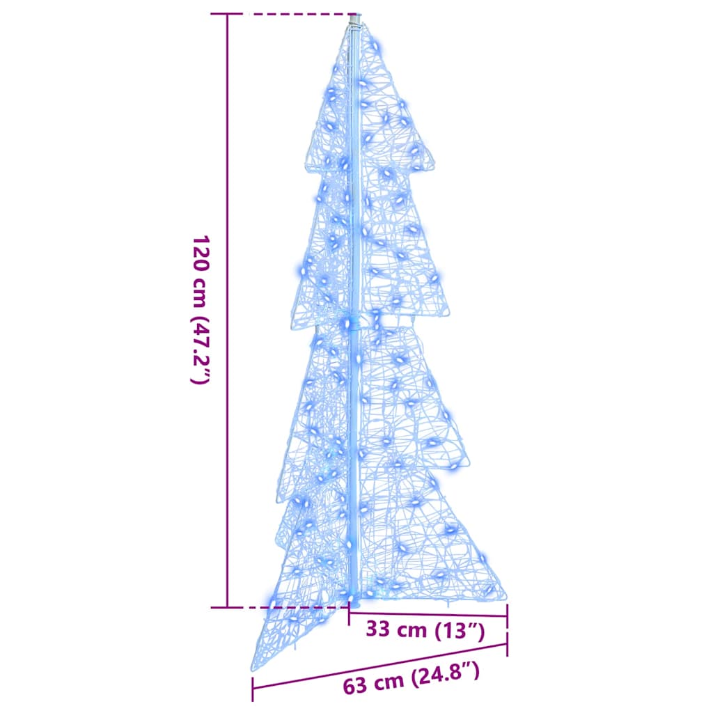 Christmas Tree 100 LEDs Blue 120 cm Acrylic