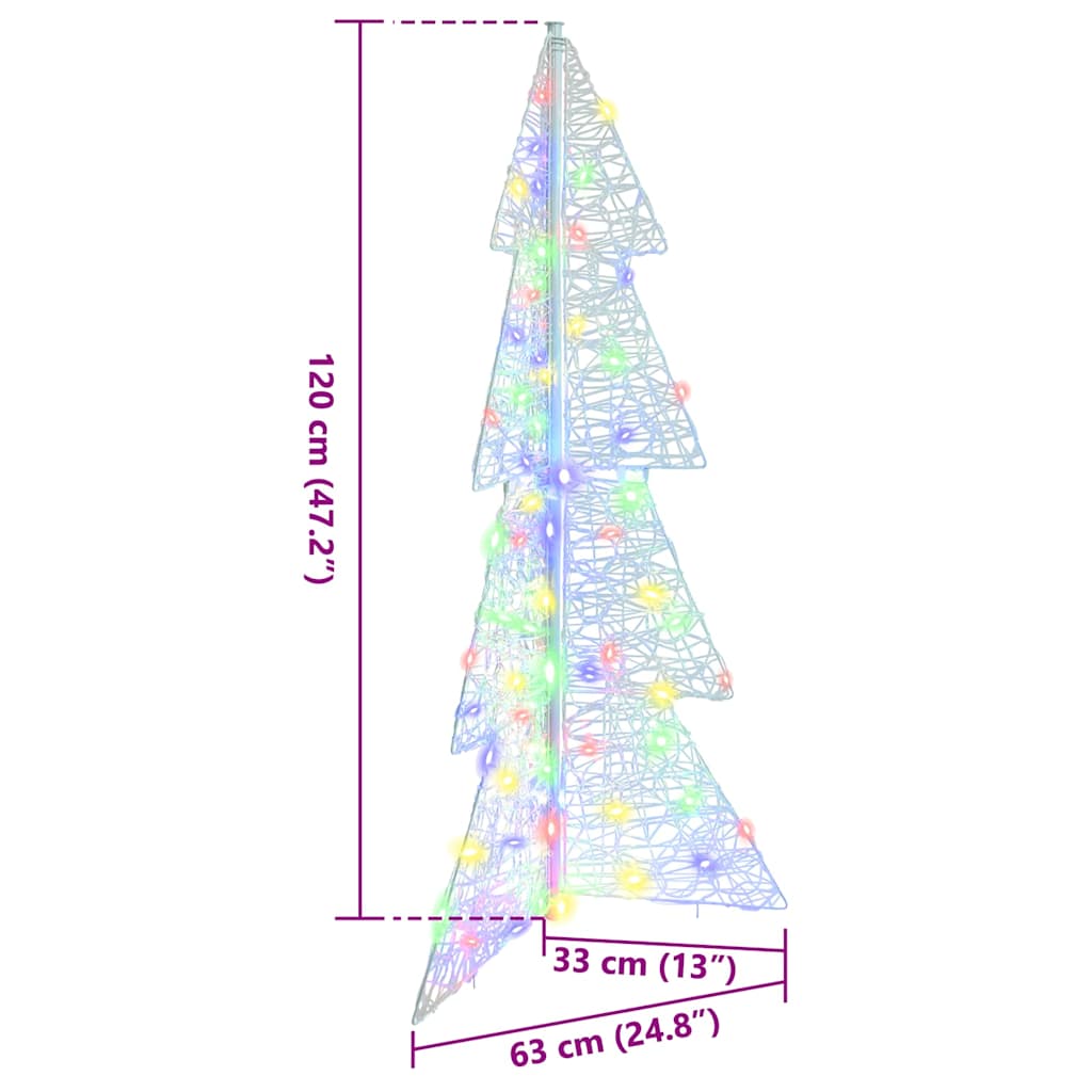 Christmas Tree 100 LEDs Multicolour 120 cm Acrylic