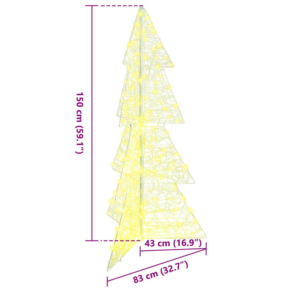 Christmas Tree 160 LEDs Warm White 150 cm Acrylic