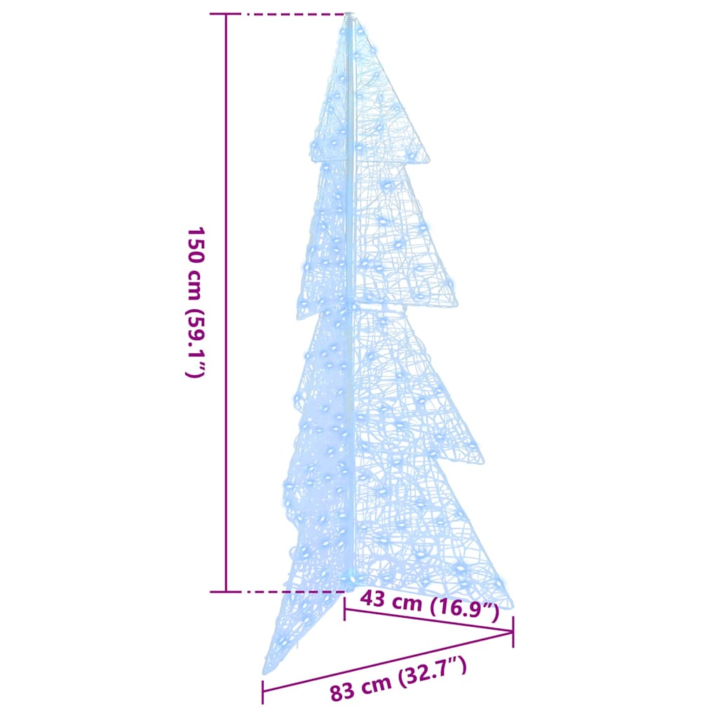 Christmas Tree 160 LEDs Cold White 150 cm Acrylic