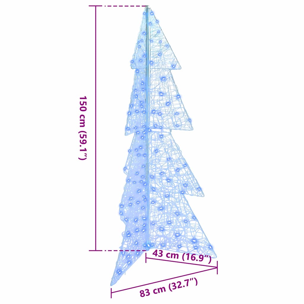 Christmas Tree 160 LEDs Blue 150 cm Acrylic