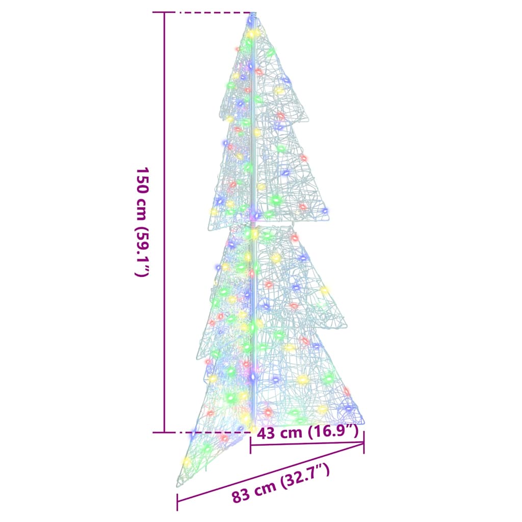 Christmas Tree 160 LEDs Multicolour 150 cm Acrylic