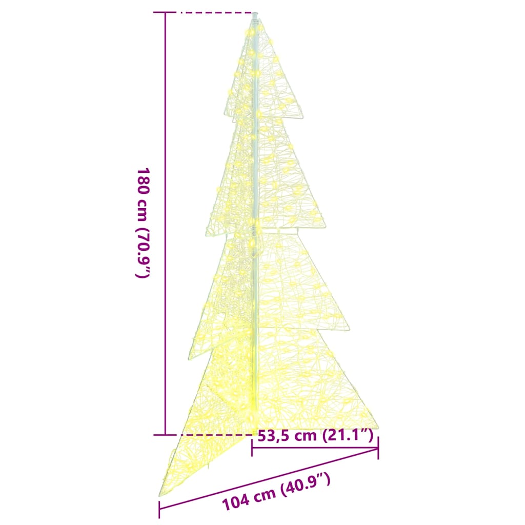 Christmas Tree 240 LEDs Warm White 180 cm Acrylic