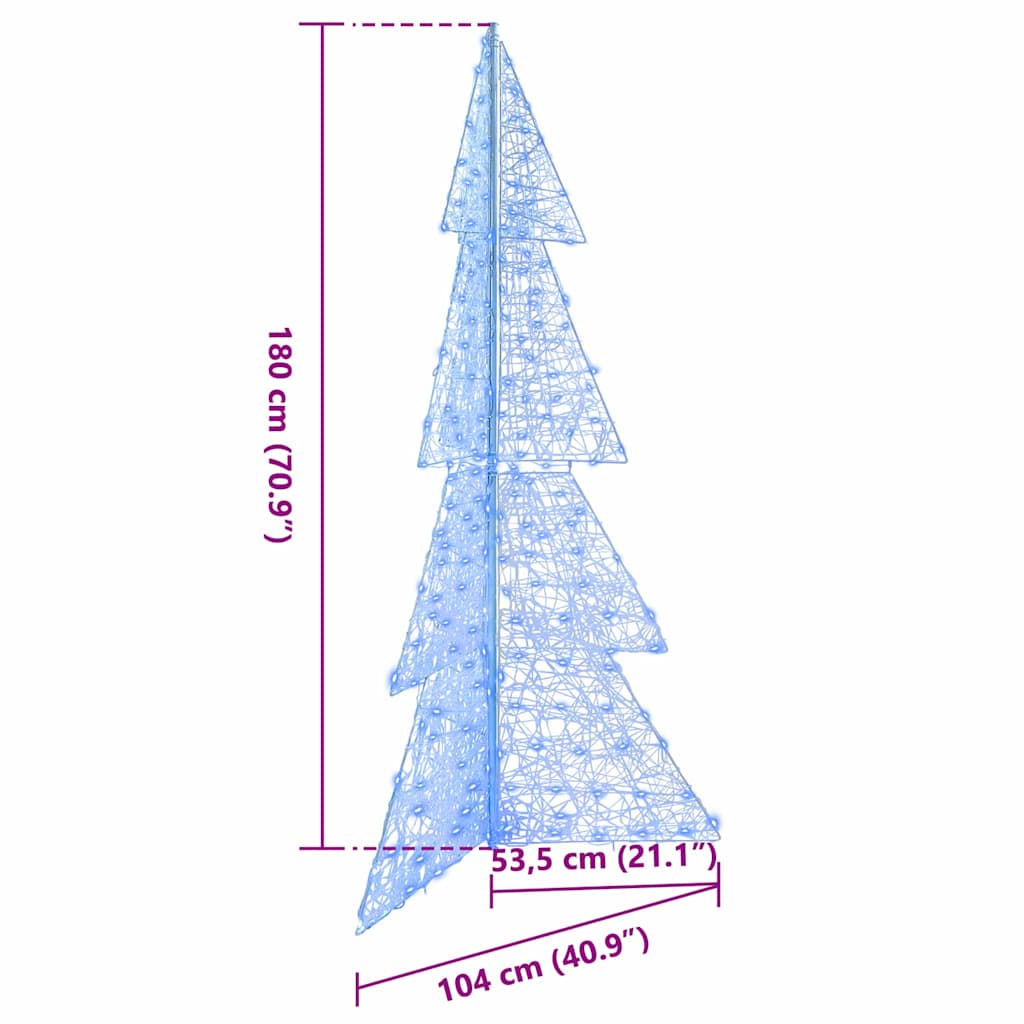 Christmas Tree 240 LEDs Blue 180 cm Acrylic