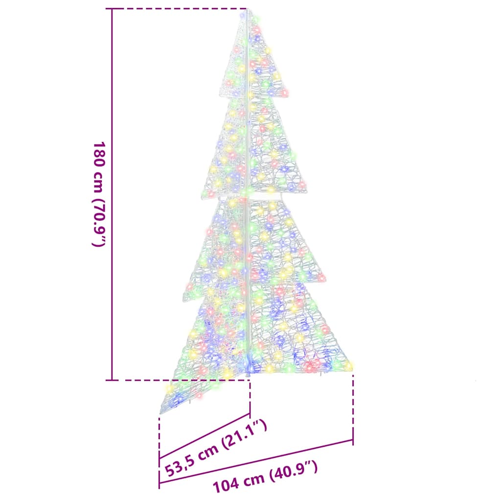 Christmas Tree 240 LEDs Multicolour 180 cm Acrylic