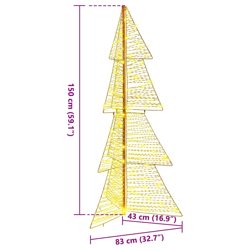 Christmas Tree 160 LEDs Warm White 150 cm PET