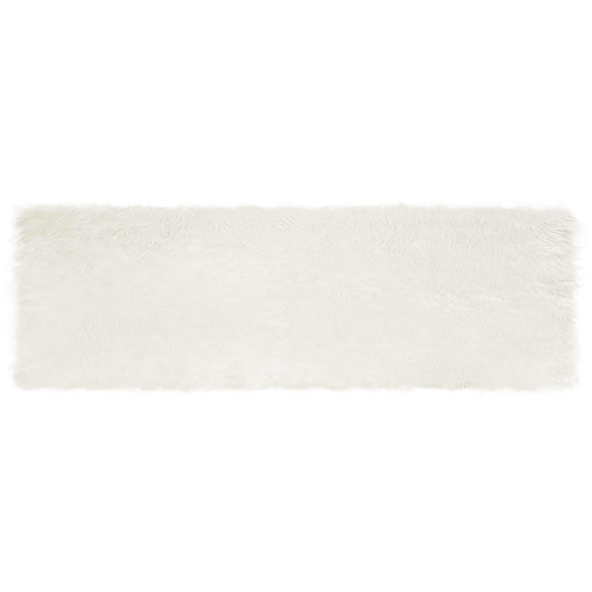 Faux Sheepskin Rug TAFALLA White 80 x 250 cm Polyester