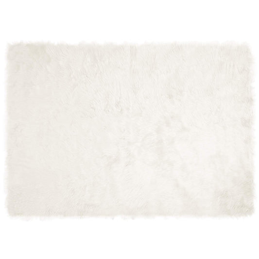 Faux Sheepskin Rug TAFALLA White 140 x 200 cm Polyester