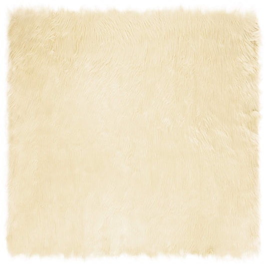 Faux Sheepskin Rug TAFALLA Cream 120 x 120 cm Polyester