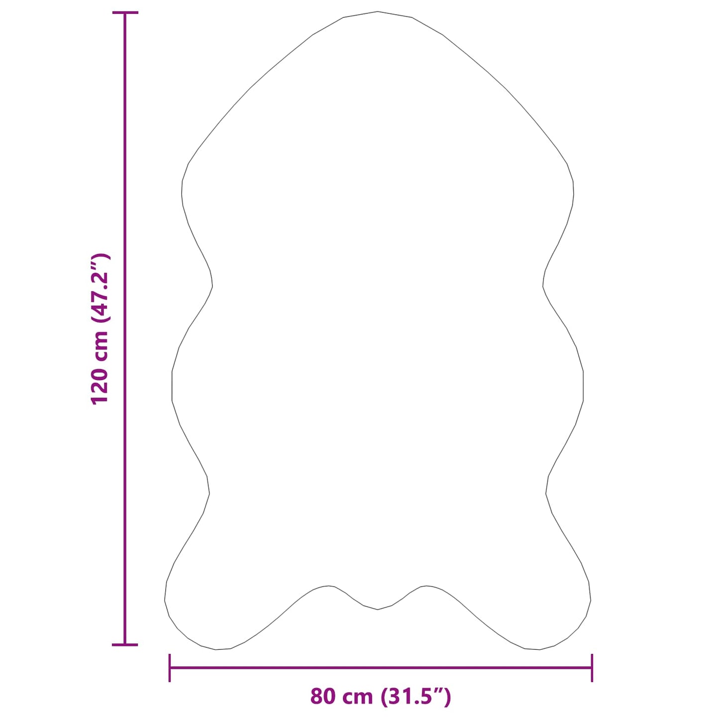 Anti-Slip Faux Rabbit Fur Rug OLITE White 80 x 120 cm Polyester