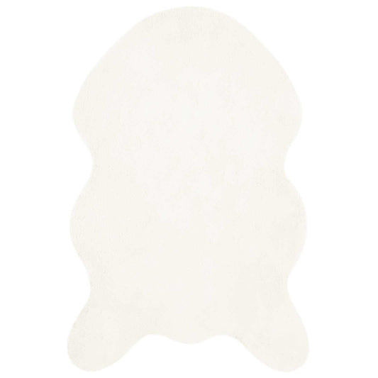 Anti-Slip Faux Rabbit Fur Rug OLITE Cream 80 x 120 cm Polyester