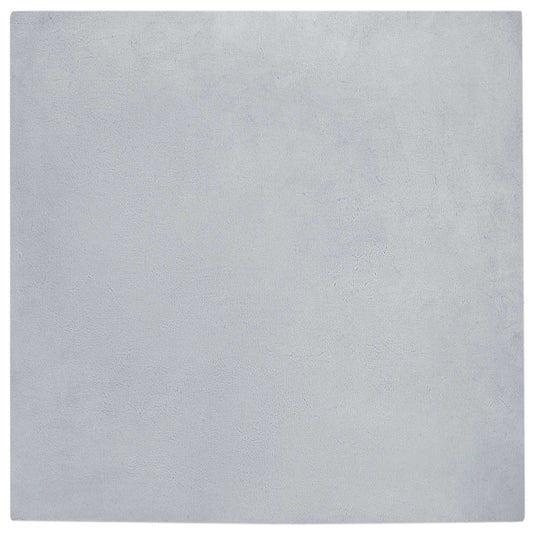Anti-Slip Faux Rabbit Fur Rug OLITE Grey 120 x 120 cm Polyester