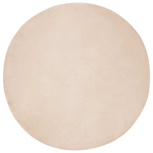 Anti-Slip Faux Rabbit Fur Rug OLITE Taupe Ø 80 cm Polyester