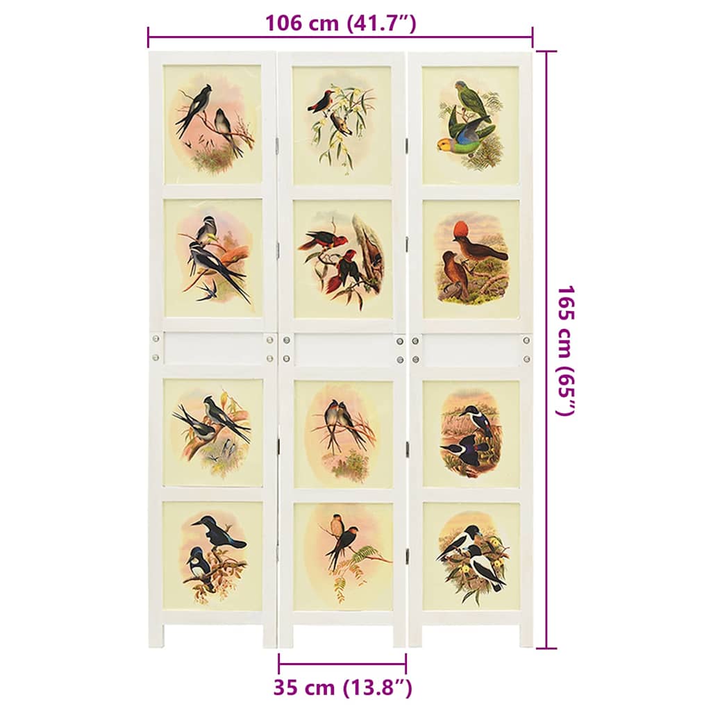 Romdivider Panel Folding White 106 x 165 cm MDF