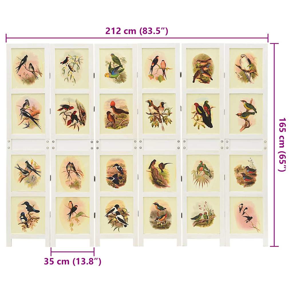 Romdivider Panel Folding White 212 x 165 cm MDF