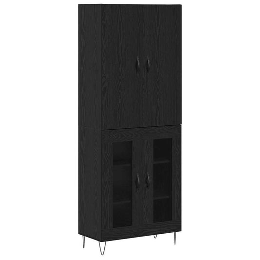 Highboard 2 pcs Black Oak 69.5 x 34 x 180 cm Engineered Wood