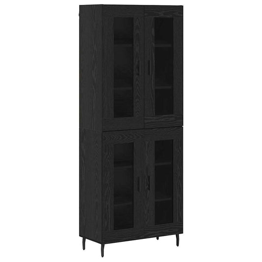 Highboard 2 pcs Black Oak 69.5 x 34 x 180 cm Engineered Wood