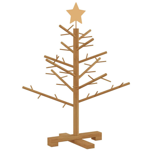 Wooden Christmas Tree with Stand Brown 75 cm Solid pine wood