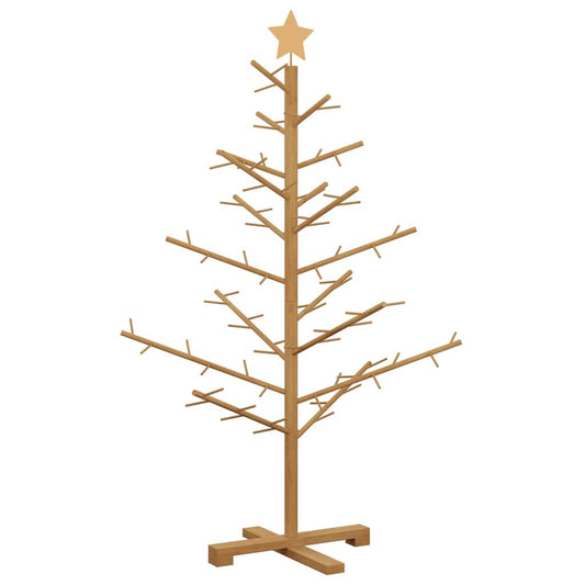 Wooden Christmas Tree with Stand Brown 125 cm Solid pine wood